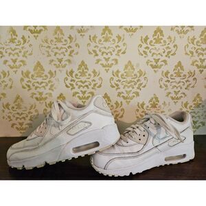 Nike Air Max 90 Whiteout, Triple White, Size 5.5 Kids, Leather